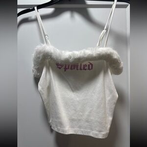 “Spoiled” Forever21 tank with fluffy lining